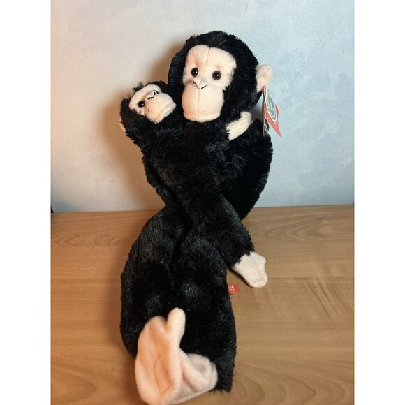 Wild Republic Hanging Chimpanzee with Baby 17" NEW - Picture 3 of 7